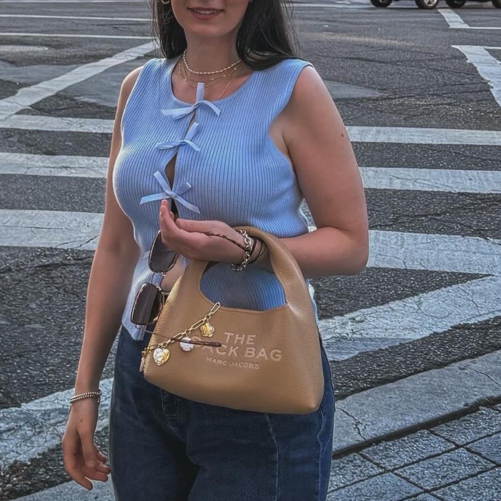 Marc Jacobs Beige Mini Logo Sack Bag